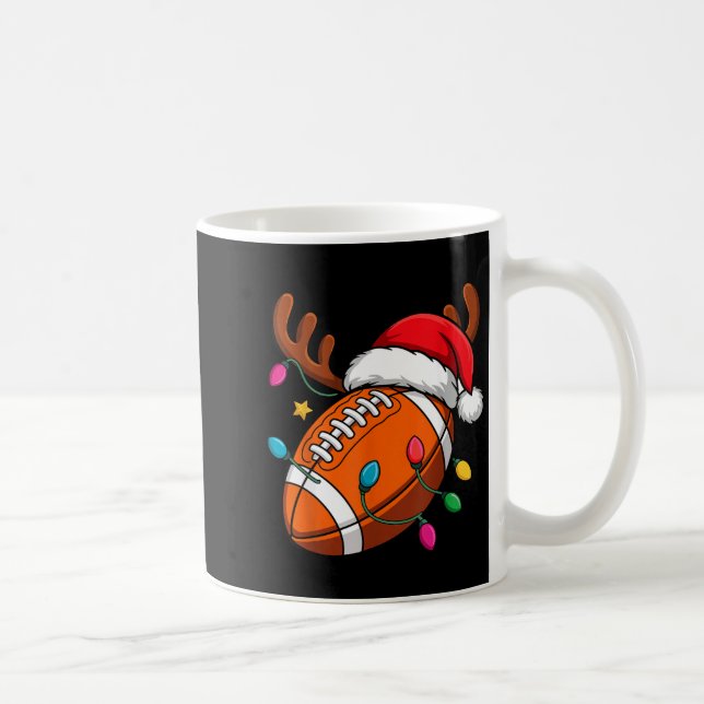 Caneca De Café Football American Reindeer Horns Christmas Xmas Ba (Direita)