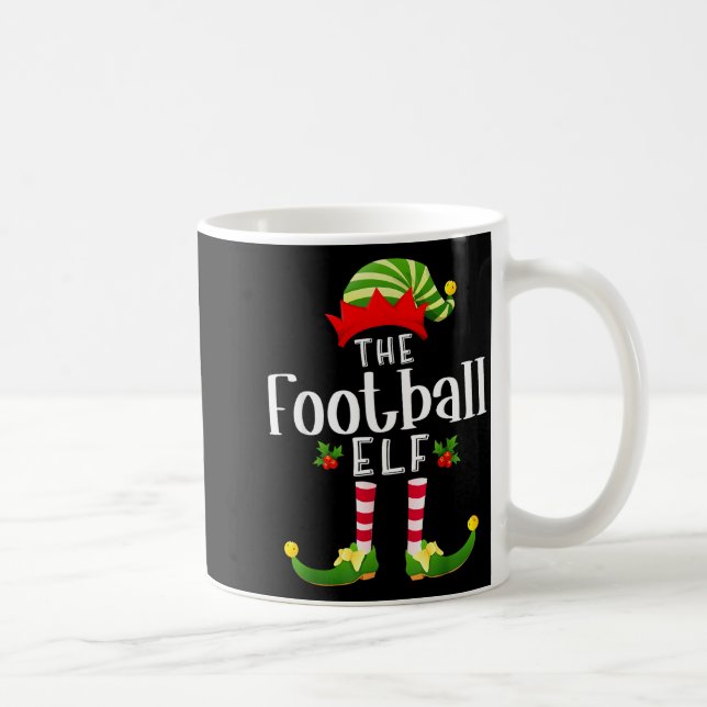 Caneca De Café Football Christmas Elf Matching Pajama X-mas Party (Direita)