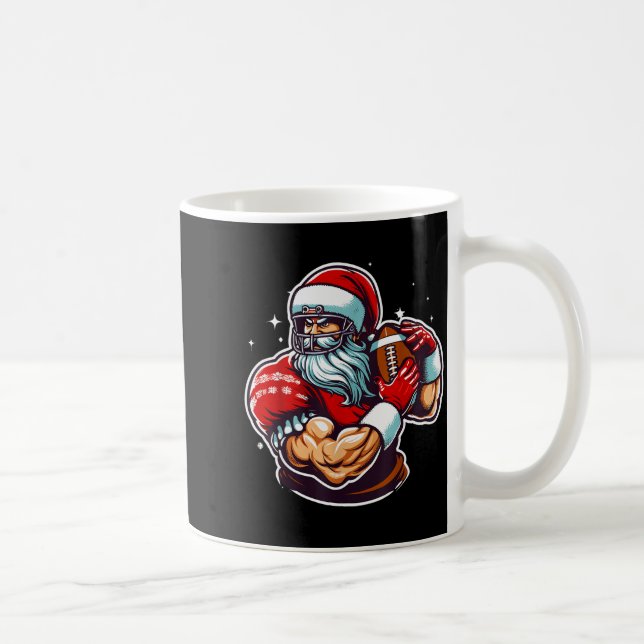 Caneca De Café Football Player Santa Christmas Pajama Funny X-mas (Direita)