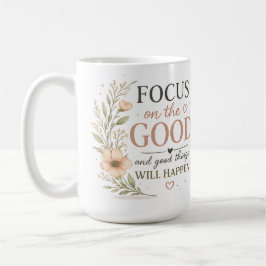 Caneca De Café Foque no Bem – Inspirador Floral Vintage P