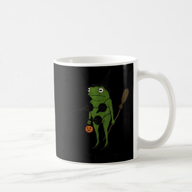 Caneca De Café For October, Funny Halloween, Funny Witch Frog  (Direita)