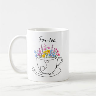 Caneca De Café For-Tea 40th Birthday Whimsical Colorful Floral