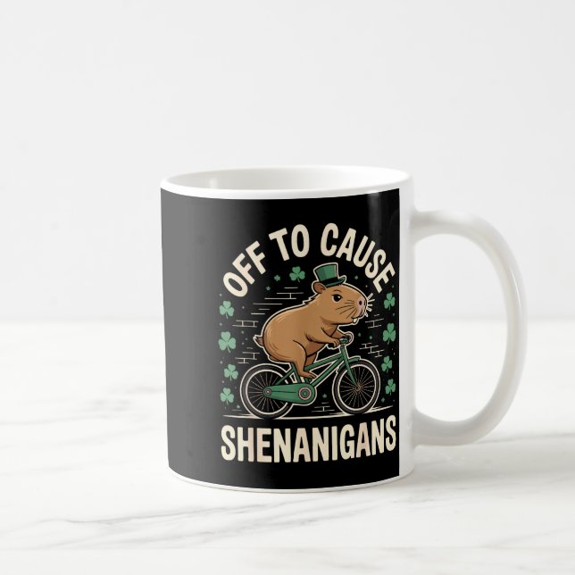 Caneca De Café Fora para causar travessuras meme de capivara st p (Direita)