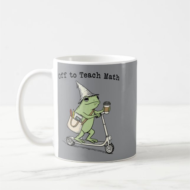 Caneca De Café Fora Para Ensinar Professor de Matemática Sapo Div (Esquerda)