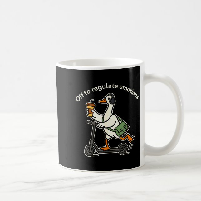 Caneca De Café Fora para regular emoções ganso bobo engraçado men (Direita)