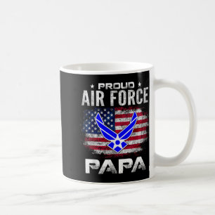 Caneca De Café Força Aérea Orgulhosa Papá Com Bandeira Americana 