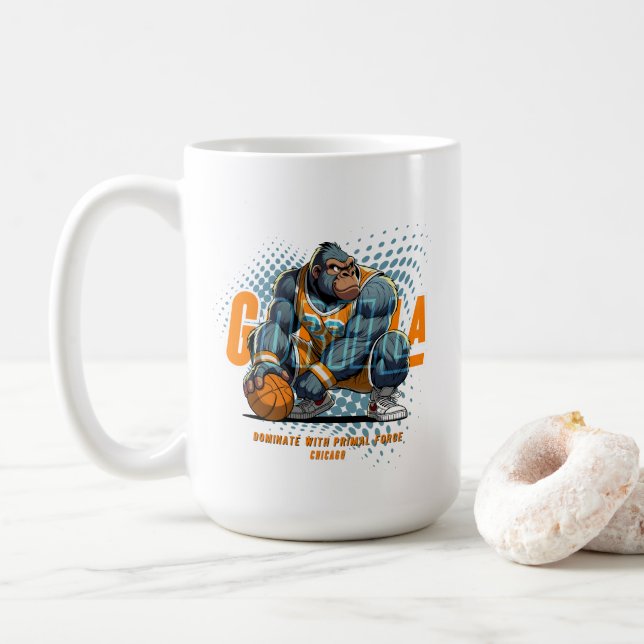 Caneca De Café Força Primária do Basquete | 15# Clássico (Com Donut)