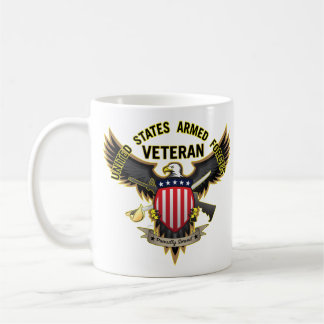 Caneca De Café Forças Armadas dos Estados Unidos Veteranas, Com O