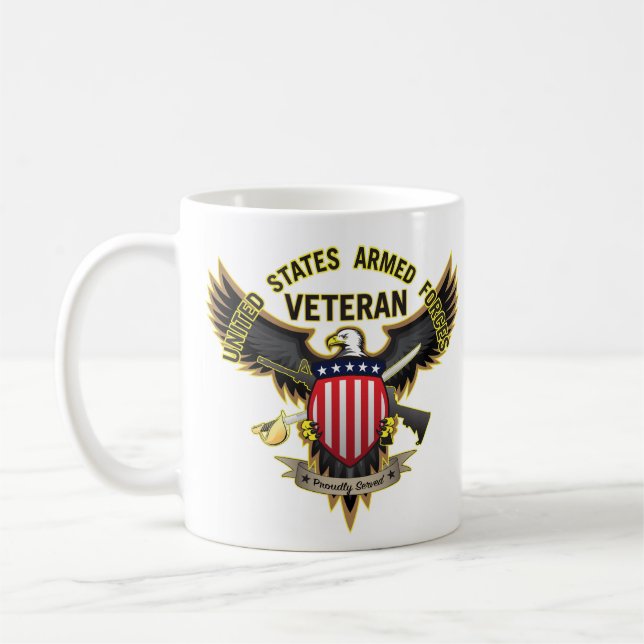 Caneca De Café Forças Armadas dos Estados Unidos Veterano (Esquerda)