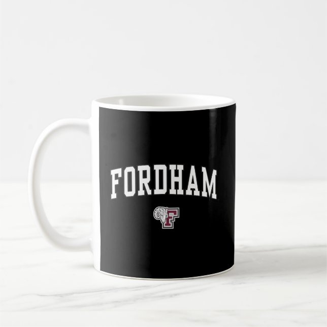 Caneca De Café Fordham Rams Arrasta Sobre Preto (Esquerda)