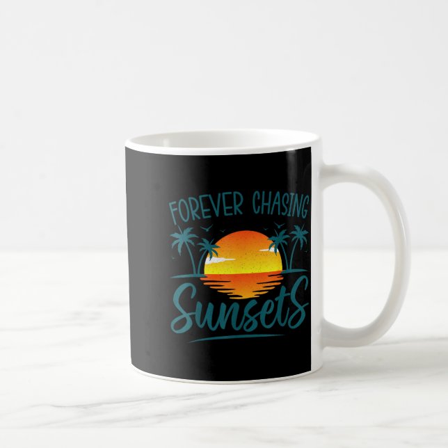 Caneca De Café Forever Chasing Sunset Sunshine Summer Beach (Direita)