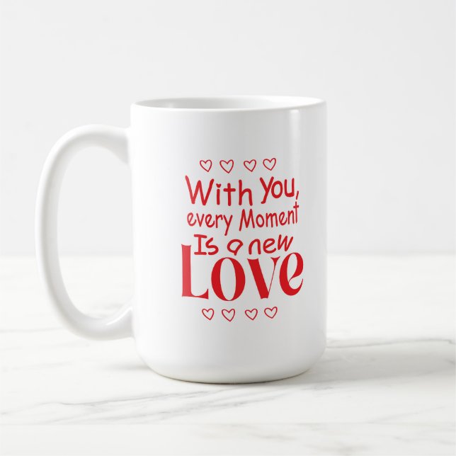 Caneca De Café Forever New Love Romantic Quote  (Esquerda)