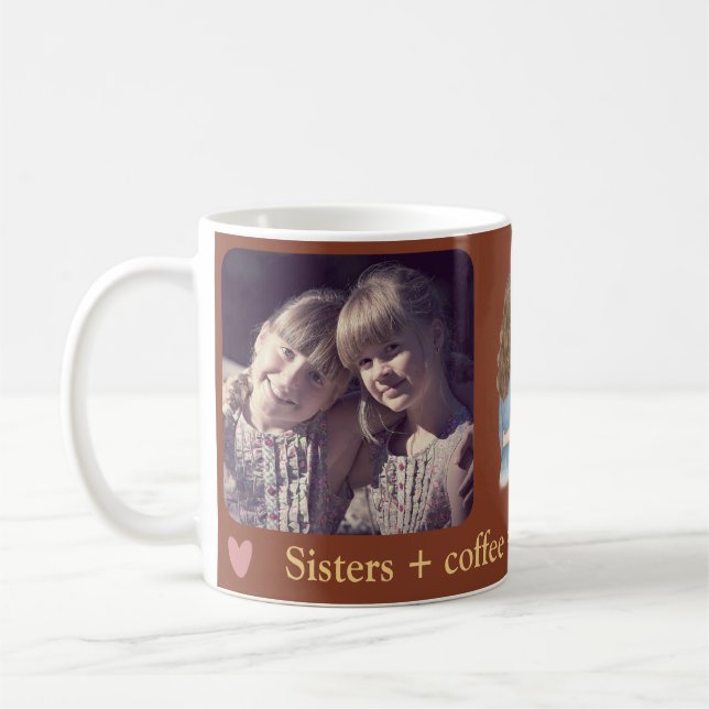 Caneca De Café Forever Sisters – Custom Photo Coffee Mug (Esquerda)