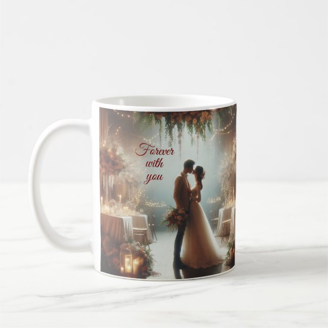 Caneca De Café Forever With U – Love Quote Coffee Mug (Esquerda)