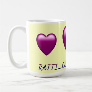 Caneca De Café Forma do Coração Maroon "Ratti_Creative_Arts" desi