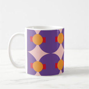 Caneca De Café Forma geométrica padrão retrô design vintage abstr