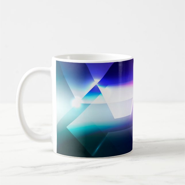 Caneca De Café forma hexagonal, fundo abstrato, arte,  (Esquerda)