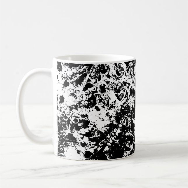 Caneca De Café Formação de gelo Abstrato a preto e branco (Esquerda)