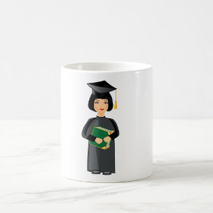 Caneca De Café Formanda com Boina e Toga Preta