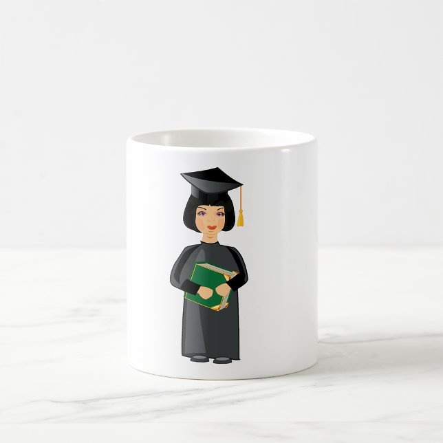Caneca De Café Formanda com Boina e Toga Preta (Criador carregado)