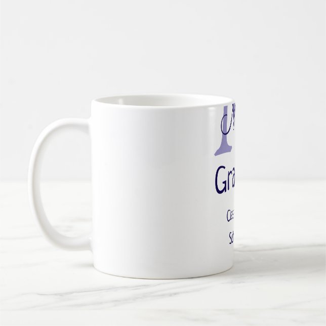 Caneca De Café Formando adicione nome monograma roxo simples m (Esquerda)