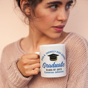 Caneca De Café Formando Azul Personalizado 2023 Graduação