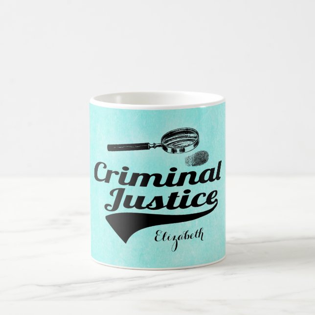Caneca De Café Formando de justiça de Criiminal do monograma (Centro)