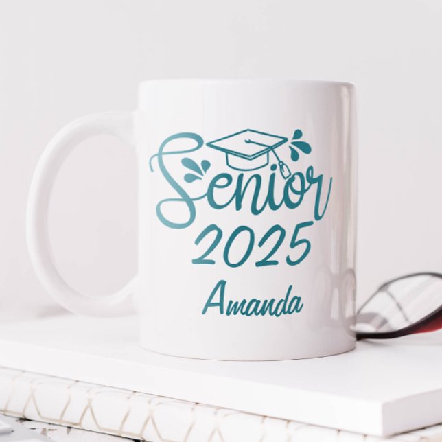 Caneca De Café Formando de Nome Personalizado (Personalized Senior 2025 Mug)
