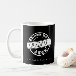 Caneca De Café Formando Preto Moderno Personalizado