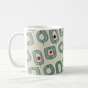 Caneca De Café Formas Abertas Geométricas Verdes com Pontos Verme