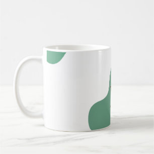 Caneca De Café Formas abstratas boho verdes adicionam letra monog