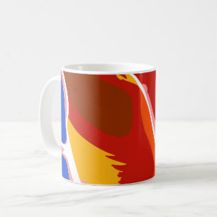 Caneca De Café Formas Abstratas Fluídas com Cores Intensas