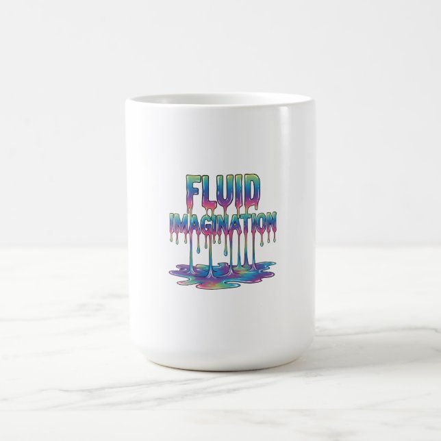 Caneca De Café Formas Abstratas Fluídas da Imaginação (Centro)