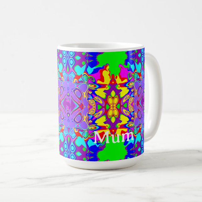 Caneca De Café Formas Abstratas Geométricas Ousadas e Caprichosas (Frente Esquerda)