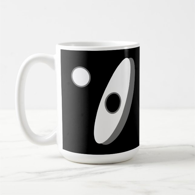 Caneca De Café Formas abstratas modernas em preto e branco (Esquerda)