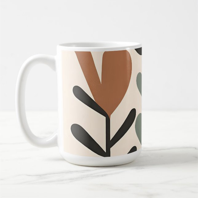 Caneca De Café Formas Botânicas Abstratas (Esquerda)