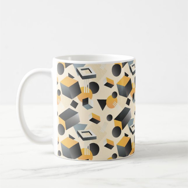 Caneca De Café Formas, caixas, cubos e triângulos tridimensionais (Esquerda)