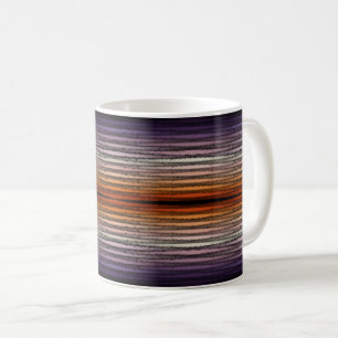Caneca De Café Formas De Arte Por Aquarela Laranja E Roxo
