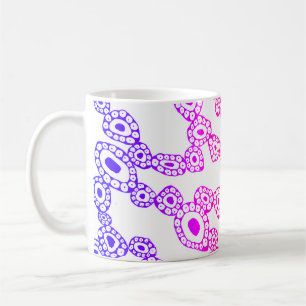 Caneca De Café Formas de Blob de Círculo Abstrato Aleatório Multi