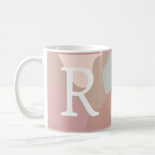 Caneca De Café Formas de Tom da Terra com Inicial
