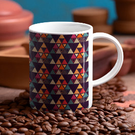 Caneca De Café Formas de triângulo multicolorido Cortando Conselh