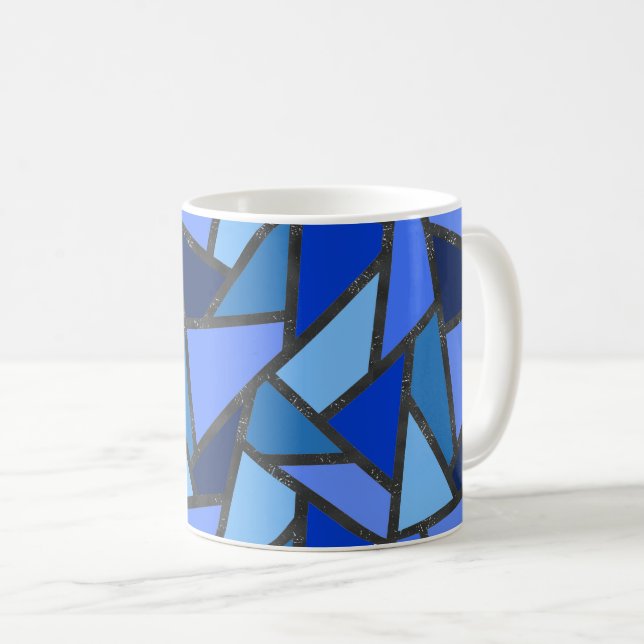 Caneca De Café Formas de vidro corado a azul (Frente Esquerda)