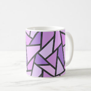 Caneca De Café Formas de vidro lilás manchado