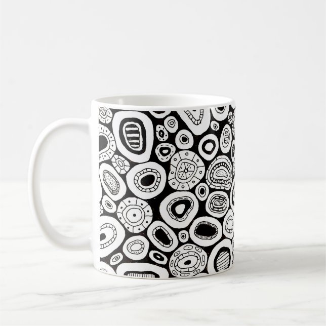 Caneca De Café Formas Disformes Aleatórias de Arte Abstrata (Esquerda)