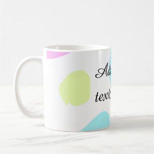 Caneca De Café Formas geométricas abstratas pastel adicionar nome