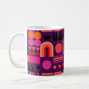 Caneca De Café Formas Geométricas - Abstrato Padrão Invisível.