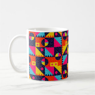 Caneca De Café formas geométricas de abstrato. Exemplo colorido 