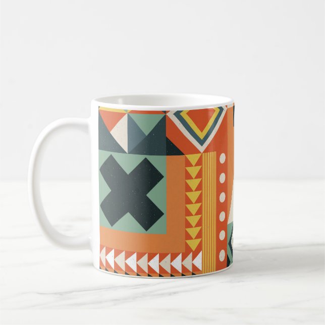 Caneca De Café Formas geométricas, fundo simples plano. (Esquerda)