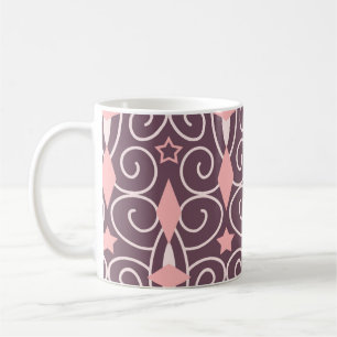 Caneca De Café Formas Geométricas Ornamentais de Desenho abstrato