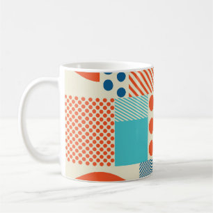 Caneca De Café Formas Geométricas, Padrão de Arte Moderna.